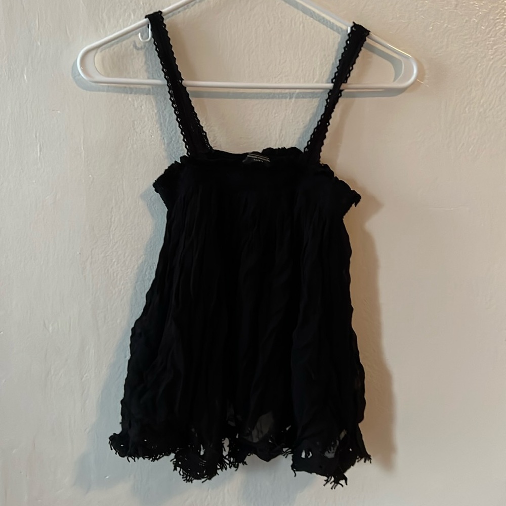 Zara black mesh tank